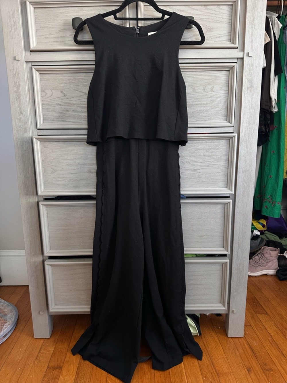 Anthropologie Black Cropped Wide-Leg Jumpsuit Women's Sleeveless Jumpsuit size - Picture 2 of 8